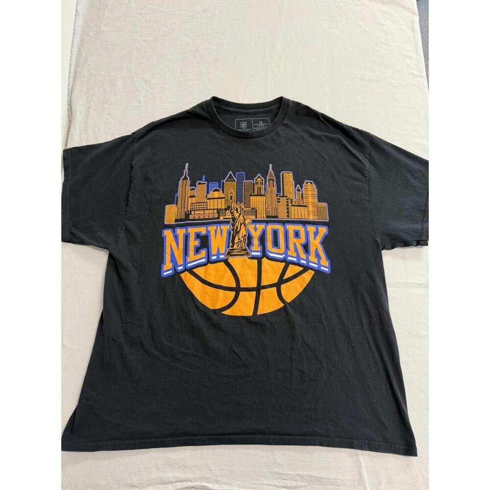 Faded New York Knicks T Shirt Sky Line State Of Liberty 2Xl
